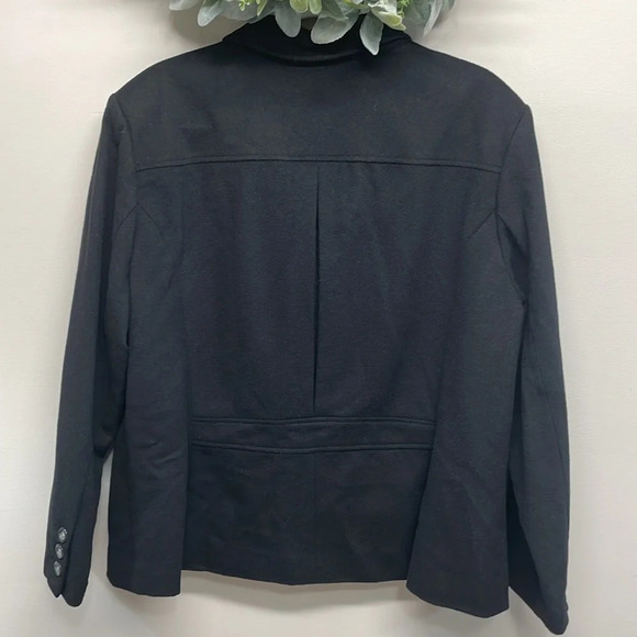 Eddie Bauer Black Wool Blazer Lined Single Breast Notch Collar Size 20 - Picture 2 of 15